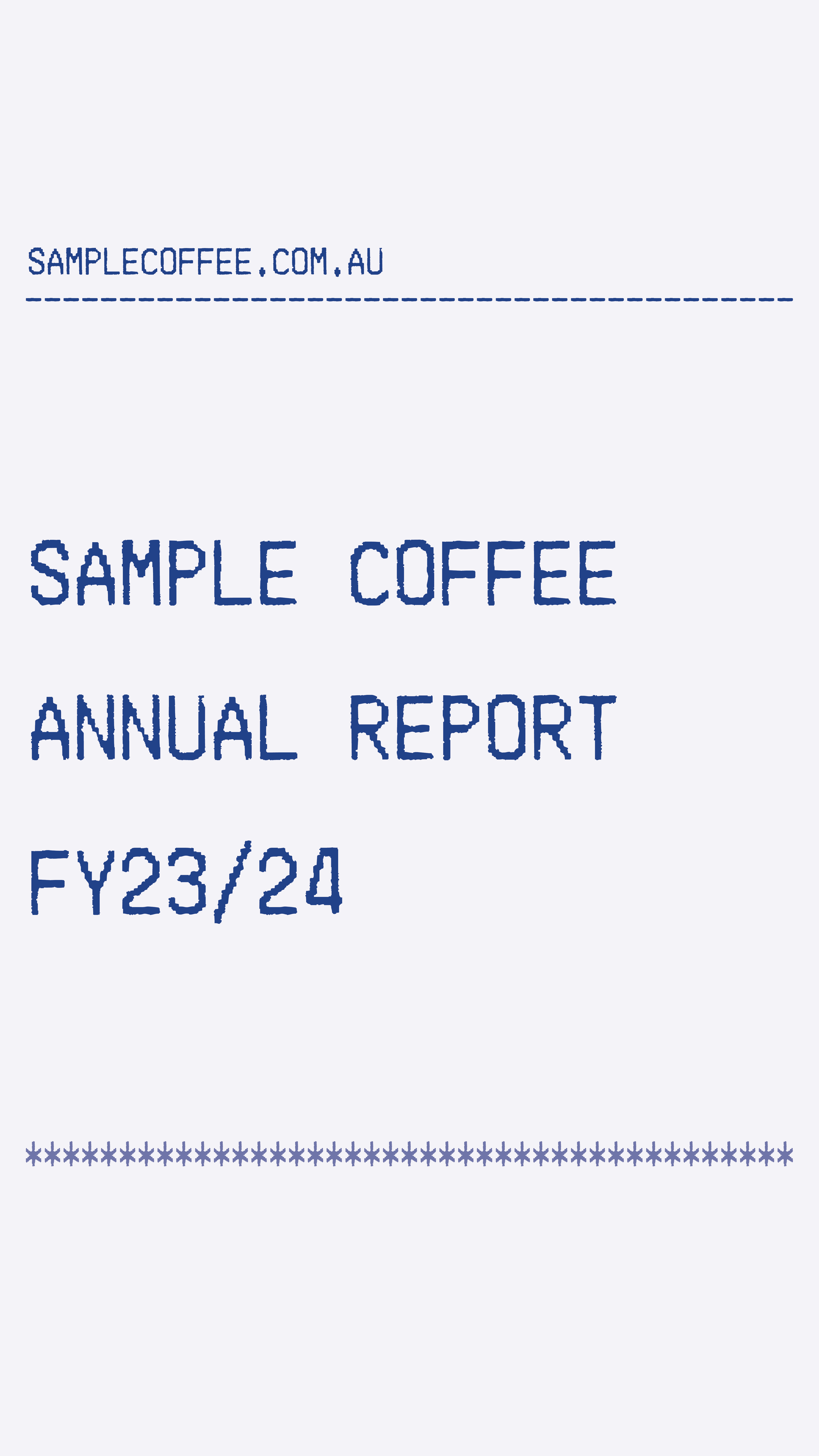 Sample Coffee Annual transparency report 2022 2024